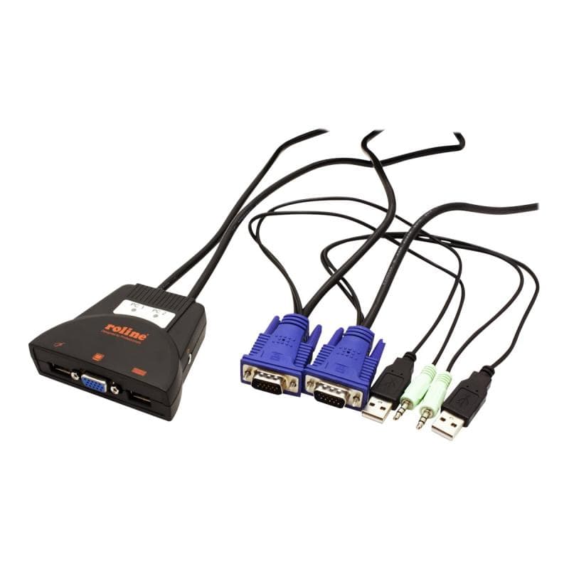 ROLINE KVM-Switch 'Star' 2 PCs, VGA, USB, Audio