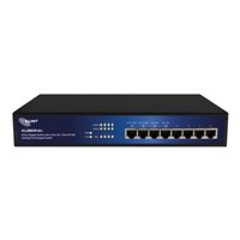 ALLNET Switch unmanaged 8 port Gigabit HPoE, 2x PoE+ oder 4x PoE, lüfterlos, internes Netzteil, 19″″