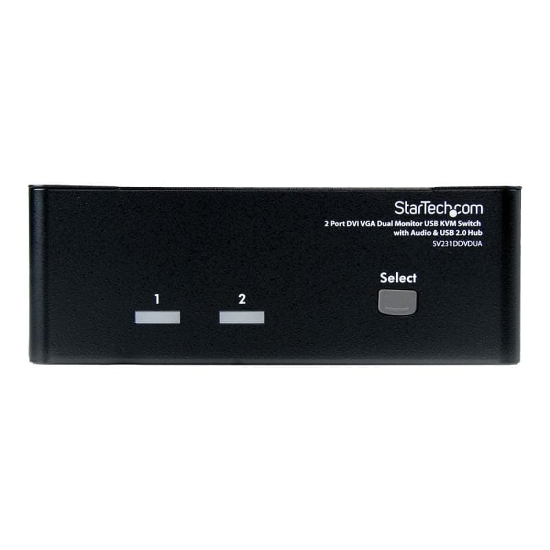 STARTECH.COM 2 Port DVI VGA KVM Switch mit USB Audio und USB 2.0 Hub