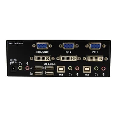 STARTECH.COM 2 Port DVI VGA KVM Switch mit USB Audio und USB 2.0 Hub