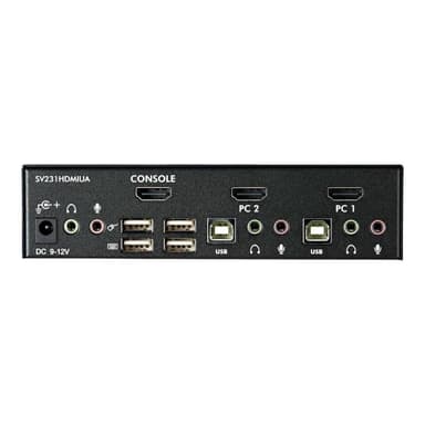 STARTECH.COM 2 Port USB HDMI KVM Switch / Umschalter mit Audio und USB 2.0 Hub