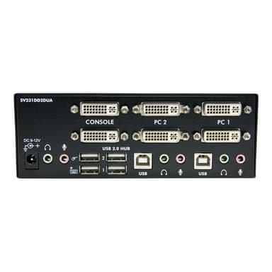 STARTECH.COM 2 Port DVI USB KVM Switch mit Audio und USB 2.0 Hub