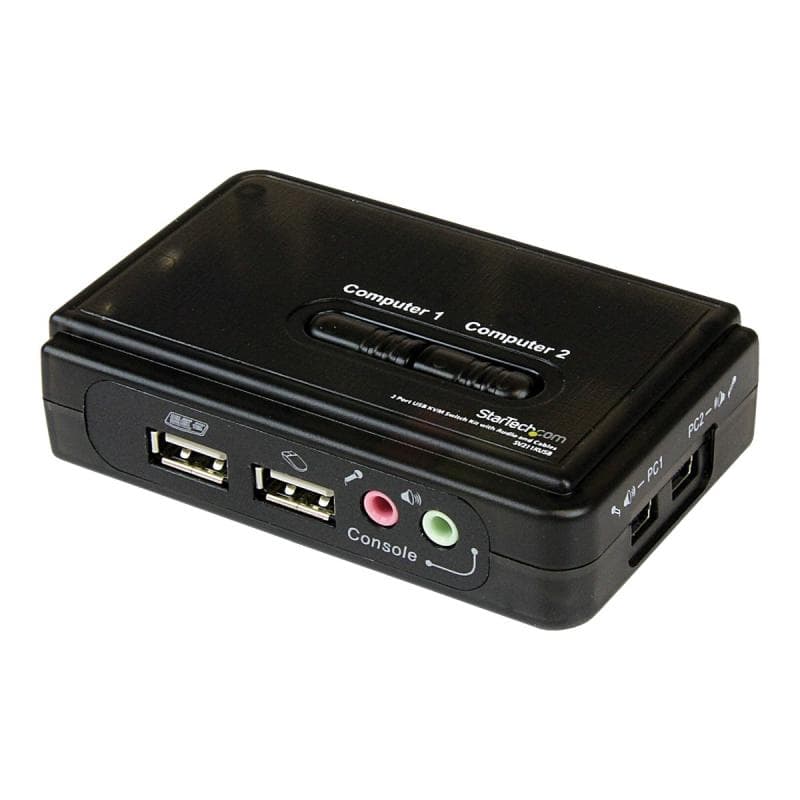 STARTECH.COM 2 Port USB KVM Switch Kit mit Audio und Kabeln