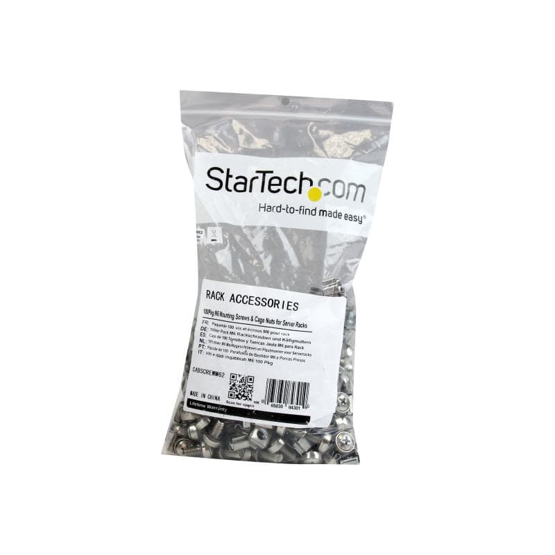 STARTECH.COM M6-Montageschrauben und Käfigmuttern für Serverschrank / Rack - 100 St.