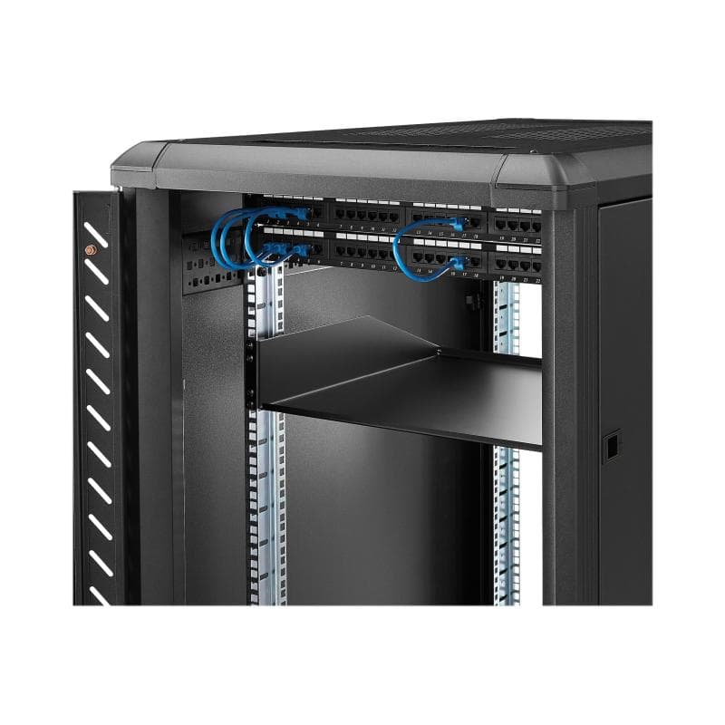 STARTECH.COM 2 HE Fest montierter Schwerlast Fachboden für Server Rack/ Schrank bis 56 Kg - 45 cm Ti