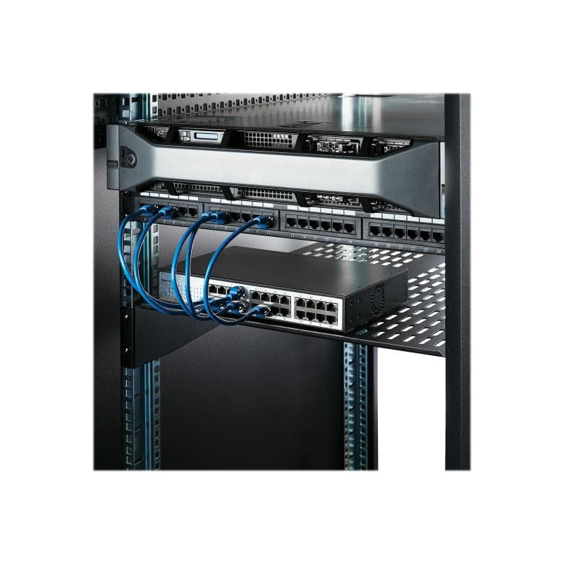 STARTECH.COM 2 HE Fest montierter Fachboden für Server Rack/ Schrank bis 22 Kg - 55 cm Tief - belüft
