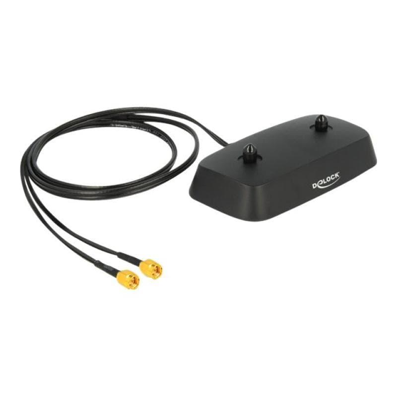 DELOCK WL-Antenne Delock LTE MIMO Standfuß 2x SMA Buchse schwarz