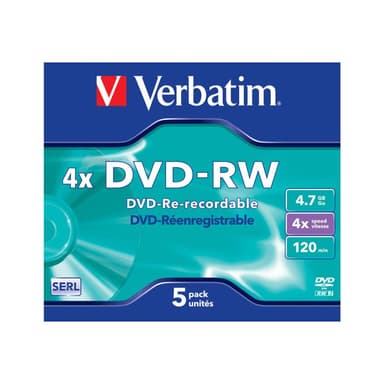 Verbatim DVD-RW 4.7GB 4x, 5er Jewelcase