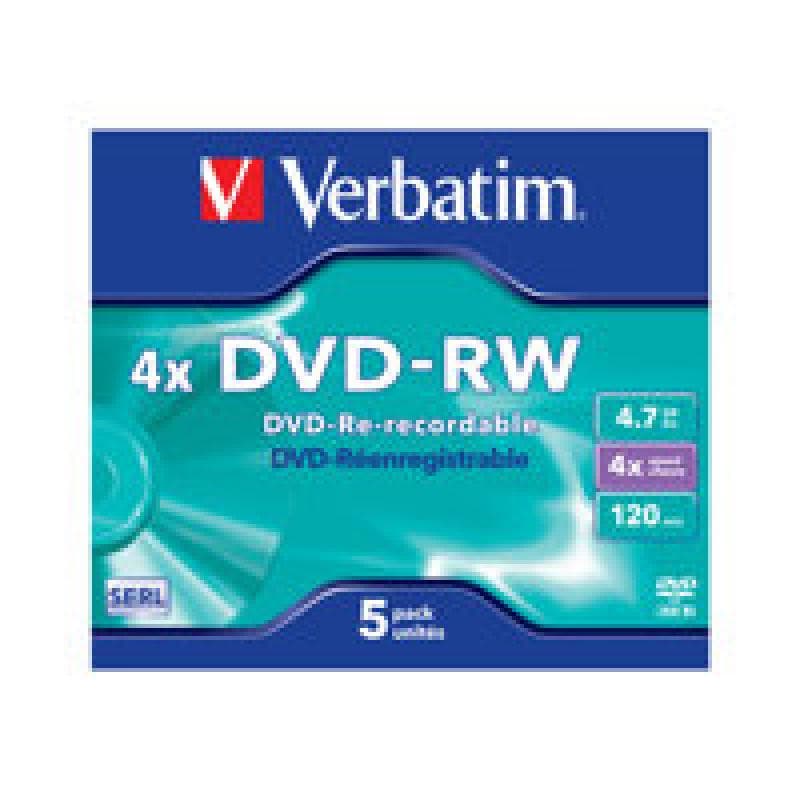 Verbatim DVD-RW 4.7GB 4x, 5er Jewelcase