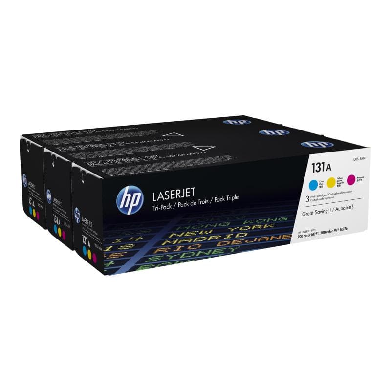HP 131A 3er Pack Gelb, Cyan, Magenta LaserJet Tonerpatrone (U0SL1AM)
