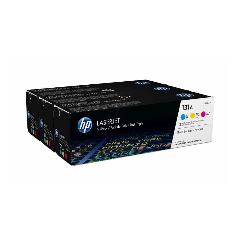 HP 131A 3er Pack Gelb, Cyan, Magenta LaserJet Tonerpatrone (U0SL1AM)