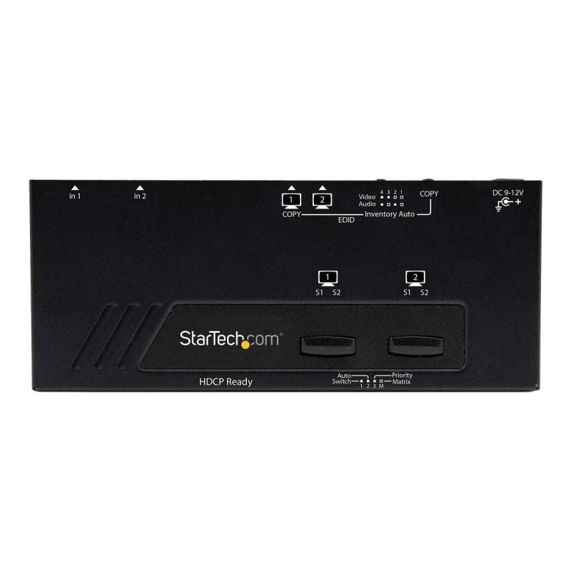 STARTECH.COM 2x2 Port HMDI Switch/Verteiler - Automatische Umschaltung mit Fernbedienung - 1080p