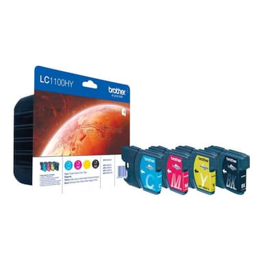 BROTHER LC1100HY 4er Pack Schwarz, Gelb, Cyan, Magenta Tintenpatrone