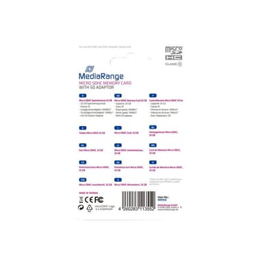 MEDIARANGE SD MicroSD Card 32GB MediaRange SD CL.10 inkl. Adapter