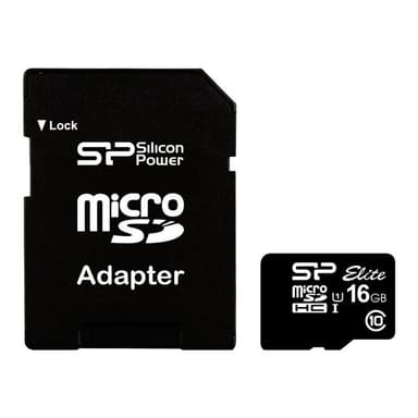 SILICON POWER Micro SDCard 16GB Silicon Power UHS-1 Elite/class10  w/adapt