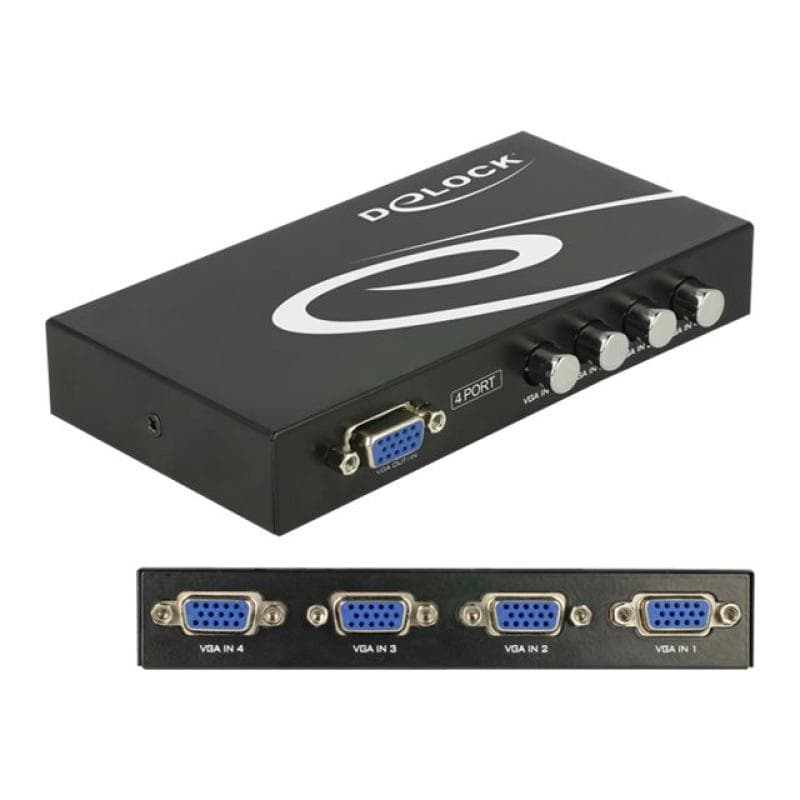 DELOCK Switch 4-port VGA manuell bidirektional