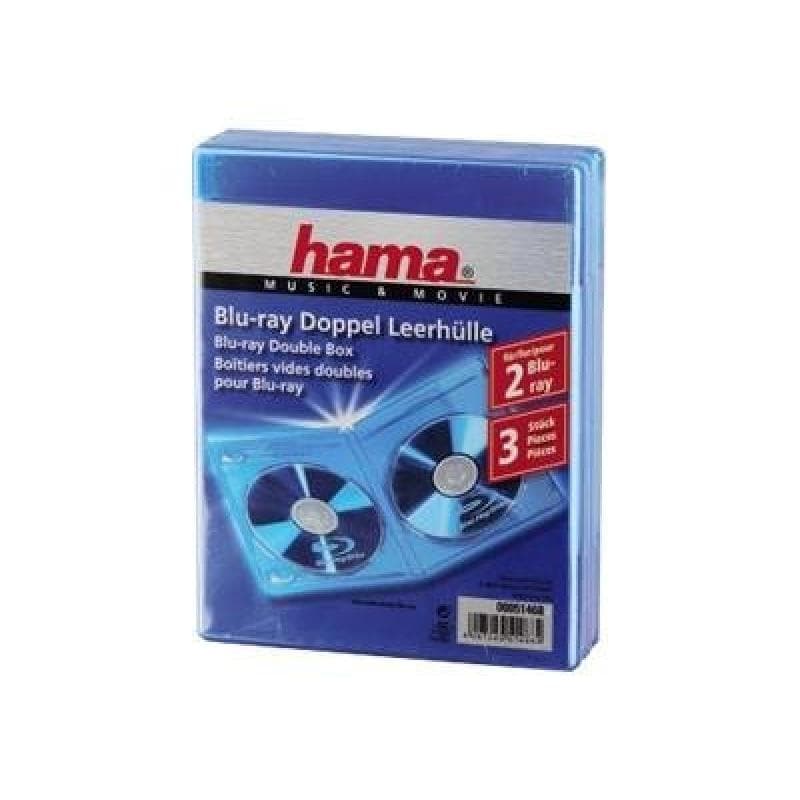 HAMA Blu-ray Disc Doppel-Leerhülle 3er Pack blau