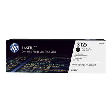 HP 312X 2er Pack Schwarz LaserJet Tonerpatrone (CF380X)