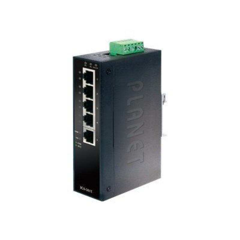 PLANET TECHNOLOGY Planet Industrial Gigabit Switch IGS-501T, 5 Port, für Hutschienenmontage