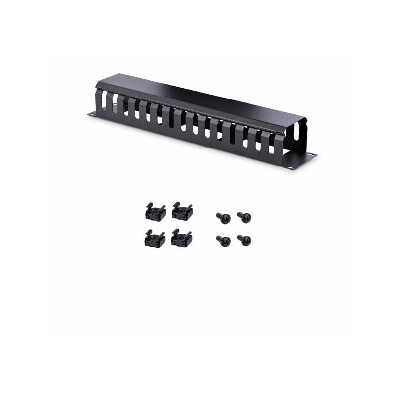 STARTECH.COM 2 HE 19 Zoll Rangierpanel / Kabelordner Kabelmanagement mit Abdeckung - Server Finger K