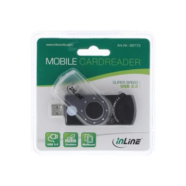 INLINE USB 3.0 Mobile Card Reader mit 2 Laufwerken, für SD, SDHC, SDXC, microSD