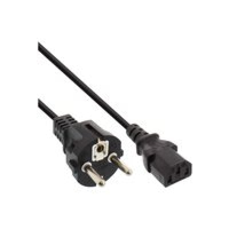 INLINE Netzkabel, Schutzkontakt gerade auf Kaltgerätestecker C13, 3m, schwarz