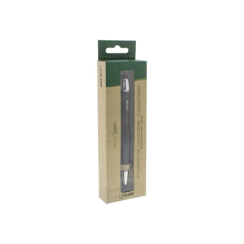 INLINE woodpen, Stylus-Stift für Touchscreens + Kugelschreiber, Walnuss/Metall