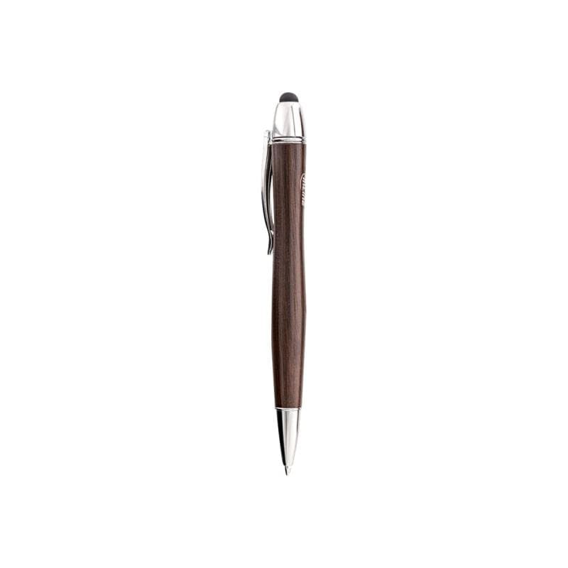 INLINE woodpen, Stylus-Stift für Touchscreens + Kugelschreiber, Walnuss/Metall