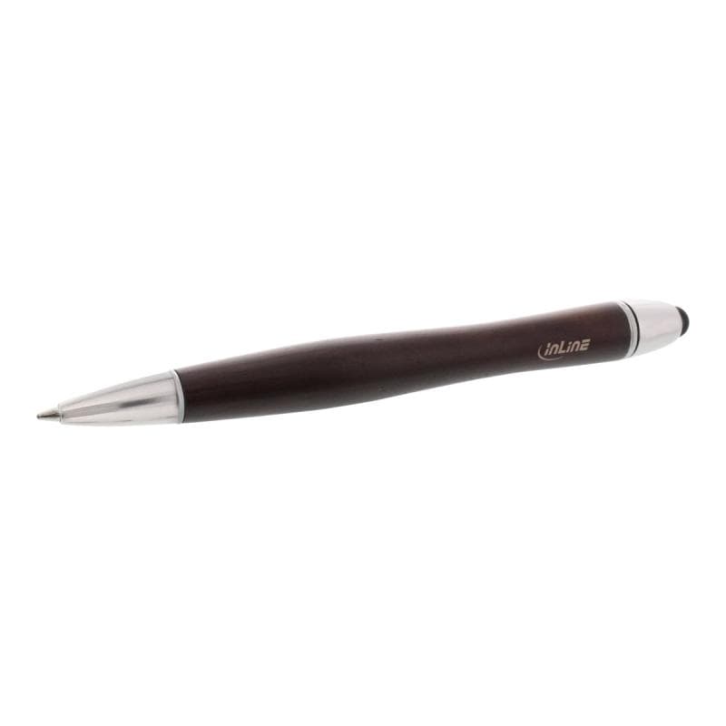 INLINE woodpen, Stylus-Stift für Touchscreens + Kugelschreiber, Walnuss/Metall