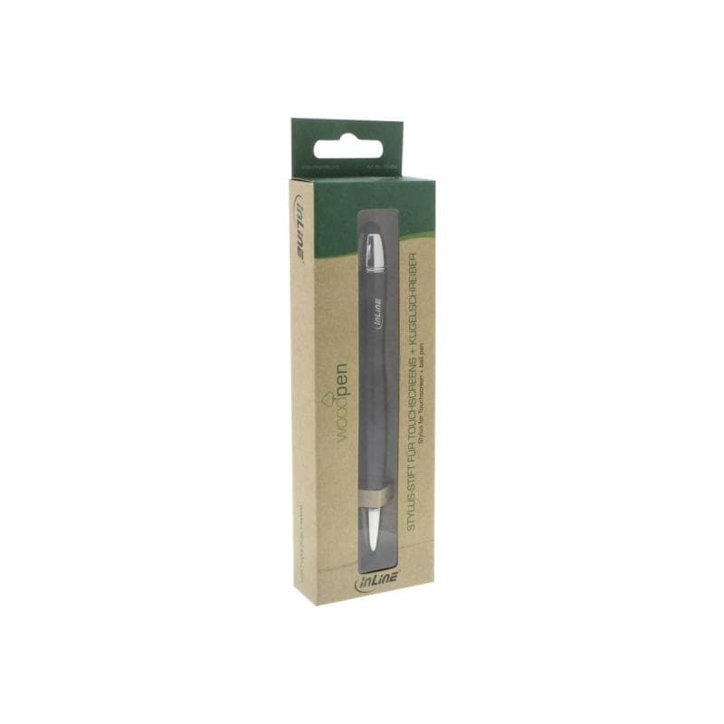 INLINE woodpen, Stylus-Stift für Touchscreens + Kugelschreiber, Walnuss/Metall