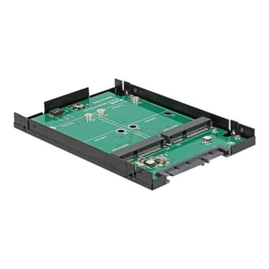 Adapter DELOCK SATA 22pin>2xmSATA m. Raid  m. Rahmen [bk]