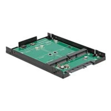 Adapter DELOCK SATA 22pin>2xmSATA m. Raid  m. Rahmen [bk]