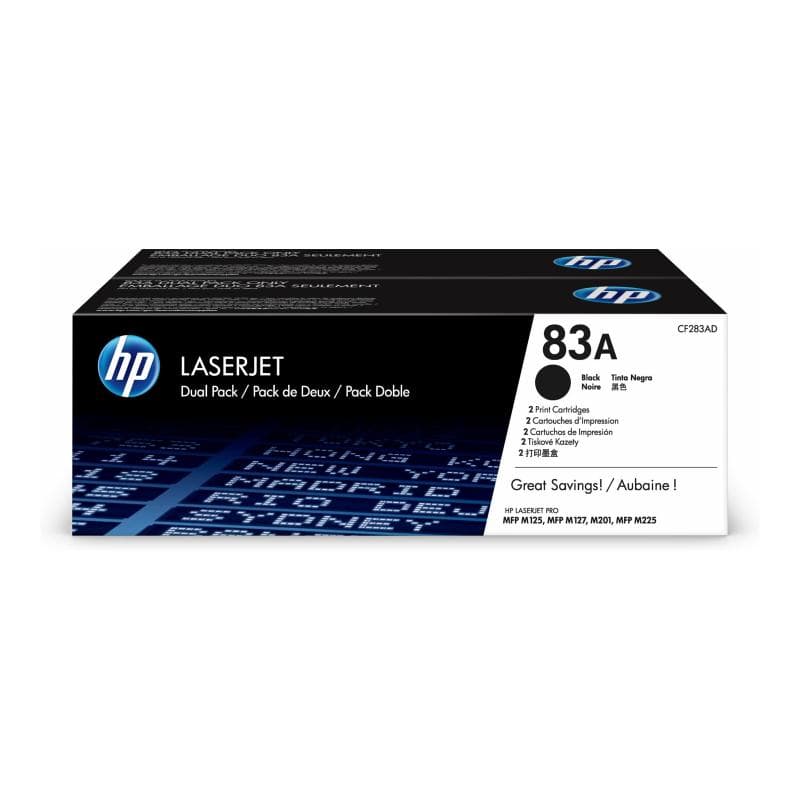HP 83A Dual Pack 2er Pack Schwarz LaserJet Tonerpatrone (CF283AD)