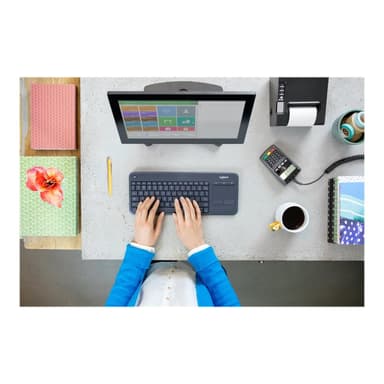LOGITECH Wireless Keyboard K400 Touch Plus Black (DE)