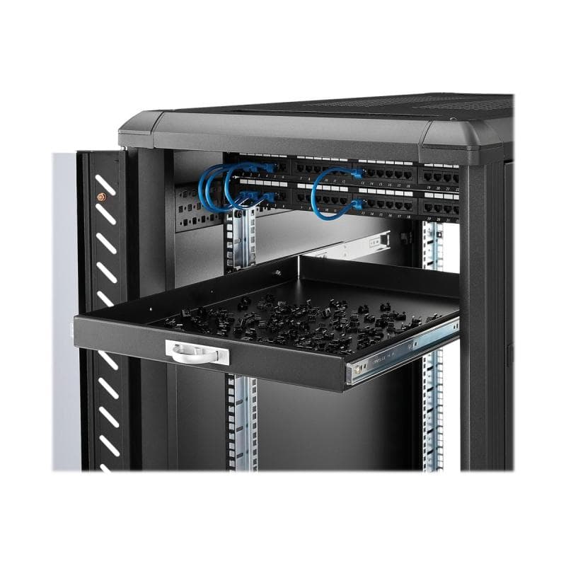 STARTECH.COM Ausziehbarer Fachboden für 19 Zoll Serverschrank - 55cm Sliding Rack Shelf belastbar bi