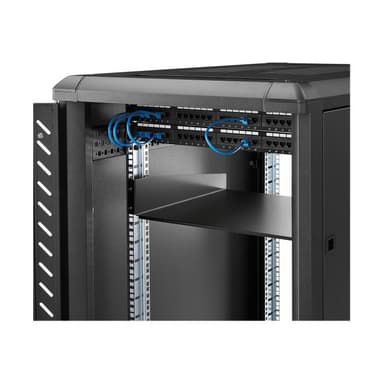 STARTECH.COM 2HE 19 Zoll Fachboden für Serverschrank bis 20 Kg belastbar aus Stahlblech - Schwarz