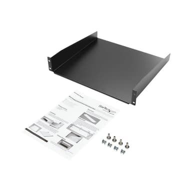 STARTECH.COM 2HE 19 Zoll Fachboden für Serverschrank bis 20 Kg belastbar aus Stahlblech - Schwarz