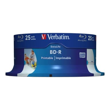 VERBATIM 25x Verbatim Blu-ray BD-R 25GB (6x) wide printable