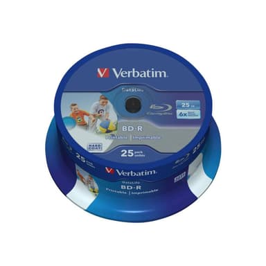 VERBATIM 25x Verbatim Blu-ray BD-R 25GB (6x) wide printable