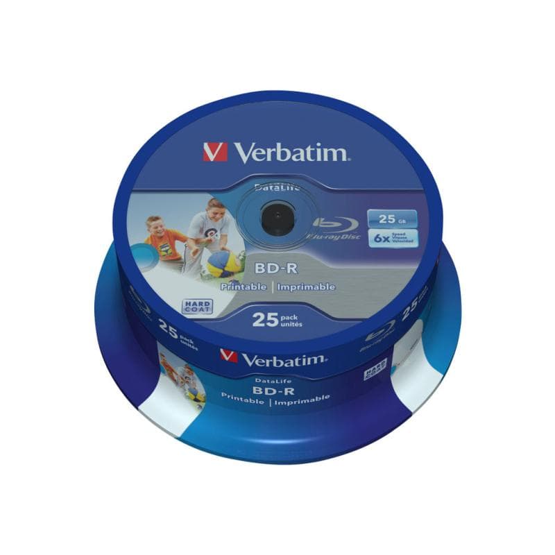 VERBATIM 25x Verbatim Blu-ray BD-R 25GB (6x) wide printable