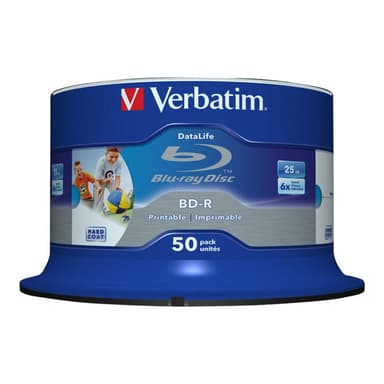 VERBATIM 50x Verbatim Blu-ray BD-R 25GB (6x) wide printable