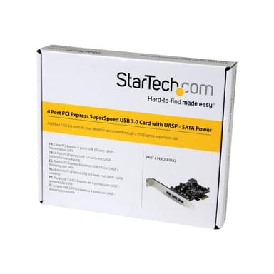 STARTECH.COM 4 Port PCI Express USB 3.0 Karte - 4-fach PCIe USB 3.0 Schnittstellenkarte - 3 Externe