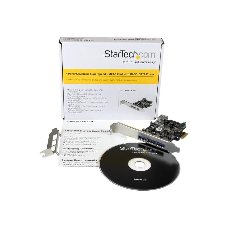 STARTECH.COM 4 Port PCI Express USB 3.0 Karte - 4-fach PCIe USB 3.0 Schnittstellenkarte - 3 Externe