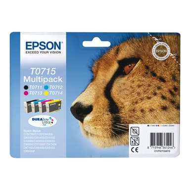 EPSON Multipack T0715 4er Pack Schwarz, Gelb, Cyan, Magenta Tintenpatrone