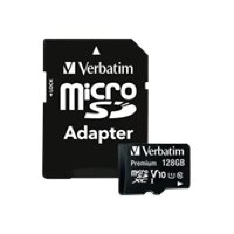 VERBATIM SD MicroSD Card 128GB Verbatim SDXC Premium class 10 Adapter