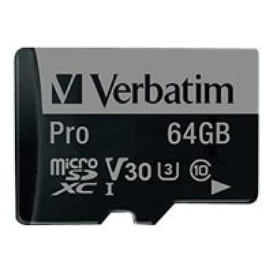 VERBATIM Micro SDXC Card Pro UHS-I 64GB Class 10 inkl. Adaptor