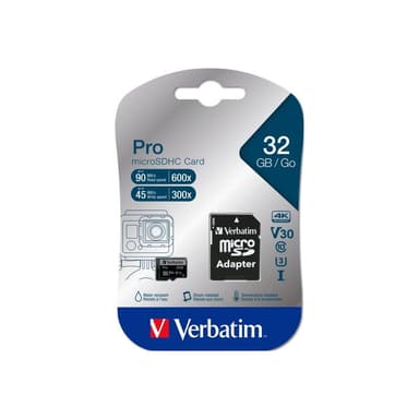 VERBATIM Micro SDHC Card Pro UHS-I 32GB Class 10 inkl. Adaptor