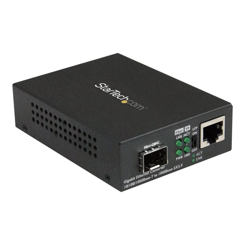 STARTECH.COM Gigabit Ethernet Glasfaser Medienkonverter mit offenem SFP Steckplatz - Unterstützt 10/
