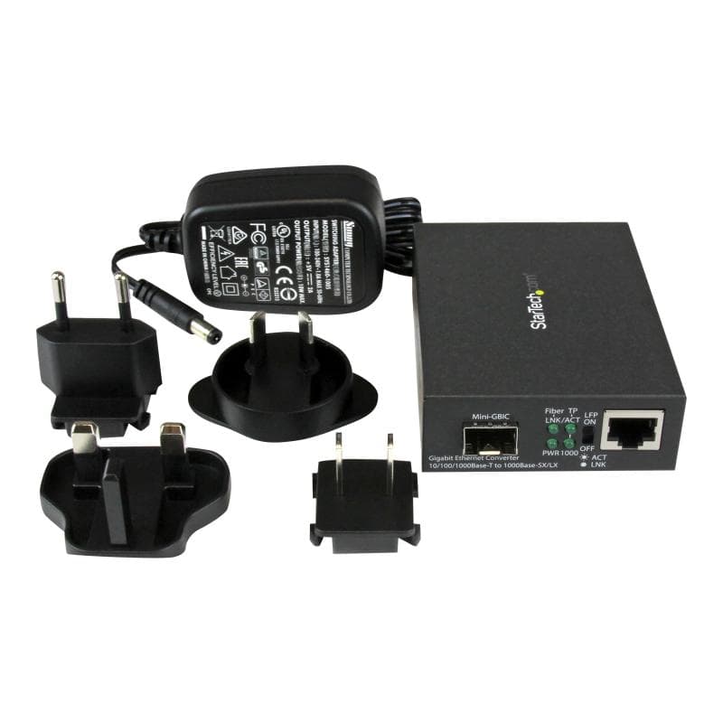 STARTECH.COM Gigabit Ethernet Glasfaser Medienkonverter mit offenem SFP Steckplatz - Unterstützt 10/