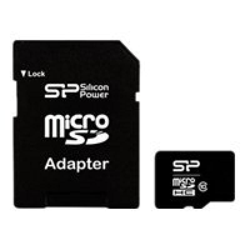 SILICON POWER Micro SDCard 8GB SDHC Cl.10 w/adaptor Retail